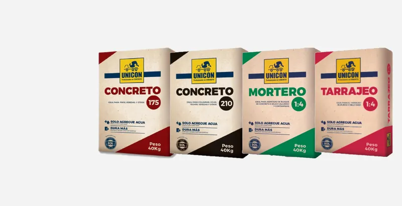 Bolsas de concreto, mortero y tarrajeo UNICON